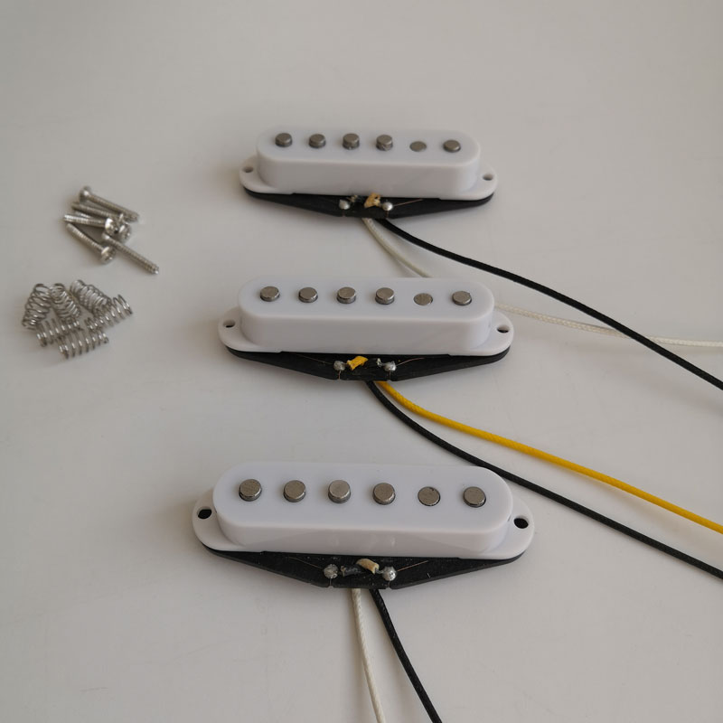 Strat Single Coil Pickups Alnico 5 Pole Pieces Fiber Flatworks