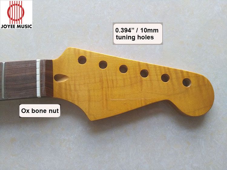 Flamed Maple Strat Style Guitar Neck Kabukalli Fretboard