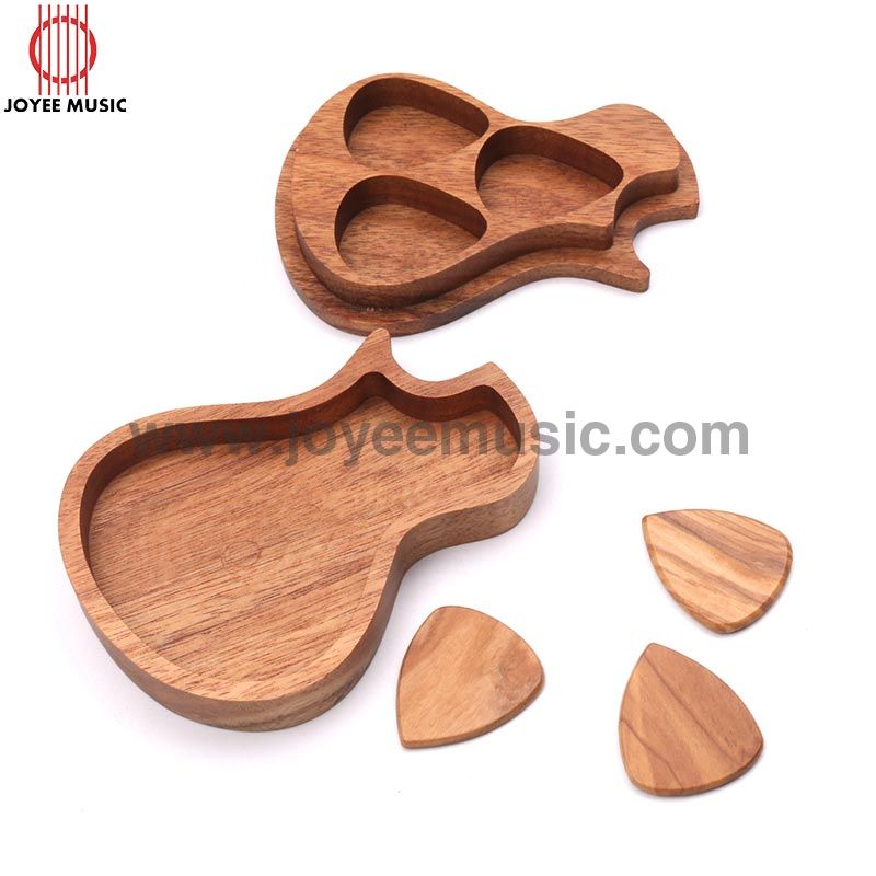 Guitar Shaped Wood Pick Box