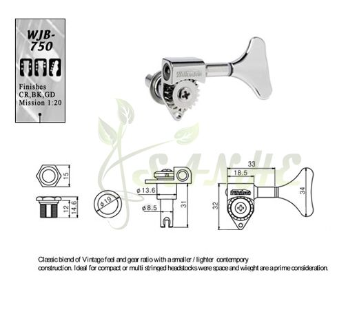 Wilkinson Small Open Gear Bass Tuning Pegs