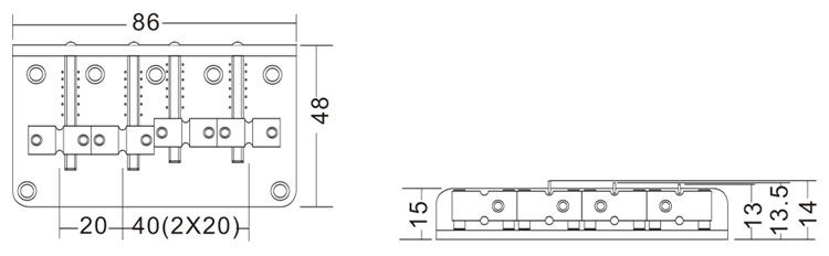 4-String Bass Bridge Standard Type