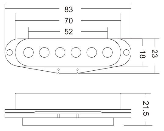 Single Coil Pickup 6.3mm Hole Chrome Plastic Cover