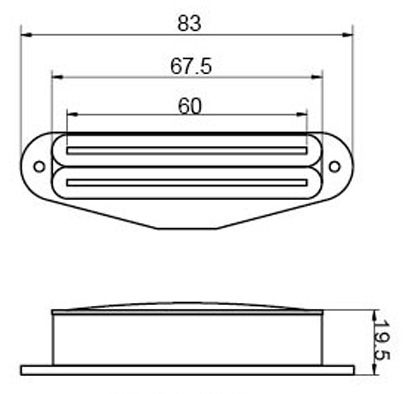 Single Coil Sized Pickup 12 Ajustbable Pole Pieces