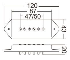 Single Coil Pickup P90 Style Dogear Cover