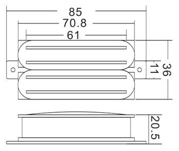 Humbucker Pickup 4 Blade Pole Pieces