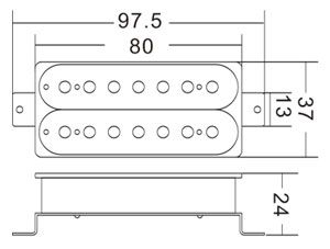 Humbucker Pickup 7-string Slug Pole Pieces