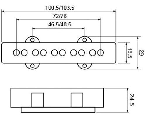 J Bass Pickups 5-string Vintage Open Type