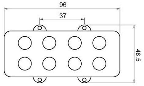 J Bass Humbucker Pickups 74mm Steel Bar Pole Pieces