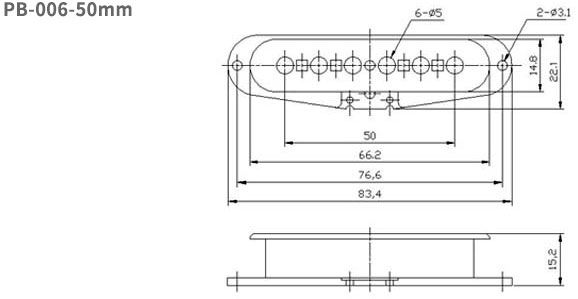 Single Coil Pickup Bobbin 81.5mm Long