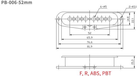 Single Coil Pickup Bobbin 81.5mm Long