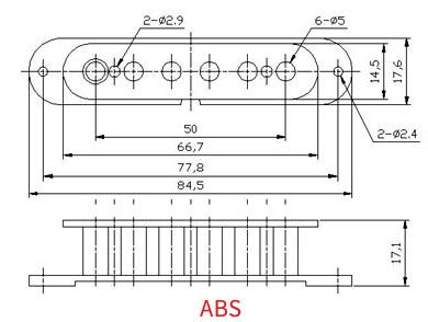 Single Coil Pickup Bobbin Straight Type