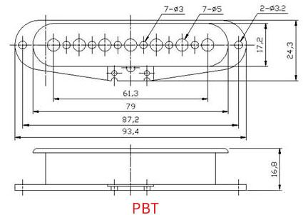 Single Coil Pickup Bobbin 7 String Type