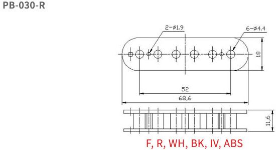 Humbucker Pickup Bobbins Slug Side Type 68.6mm Long