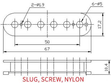 Humbucker Pickup Bobbin Nylon Material Slug / Screw Side