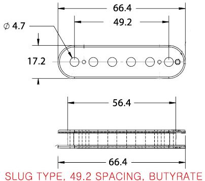 Humbucker Pickup Bobbin Butyrate Material Slug Side