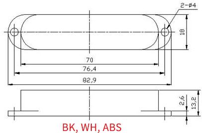 Single Coil Pickup Cover Closed Type