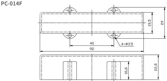 Jazz Bass Pickup Cover Set Closed Type Both 92mm Long