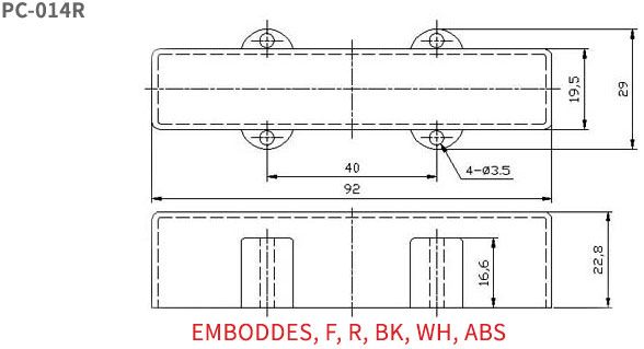 Jazz Bass Pickup Cover Set Closed Type Both 92mm Long