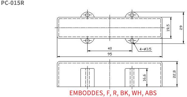 Jazz Bass Pickup Cover Set Closed Type