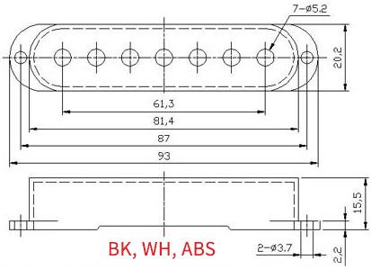 Strat Single Coil Pickup Cover 7 String Type