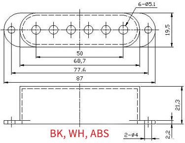 Single Coil Pickup Cover 21.3mm High