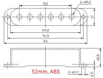 Single Coil Pickup Cover 18.5mm High