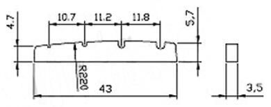 Graphite Nut Fender Bass 43mm Type